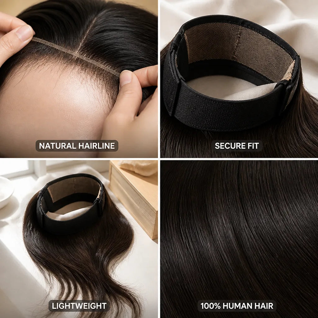 Hairline Topper 100% Human Hair HD Swiss Lace