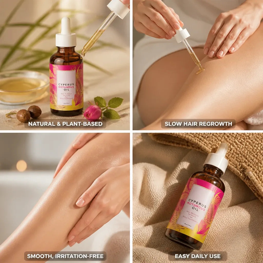 Hair Removal Oil Plant-Based Slow Regrowth Jojoba & Rosehip