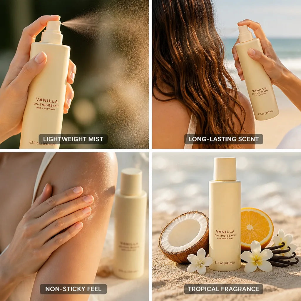 Hair & Body Mist Coconut Vanilla Lightweight Non-Sticky