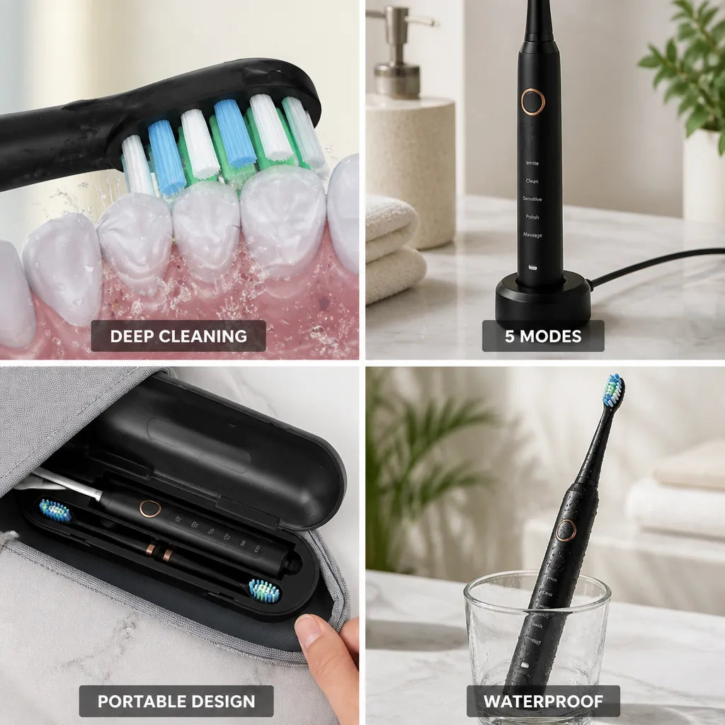 Electric Toothbrush Sonic 40,000 VPM 5 Modes