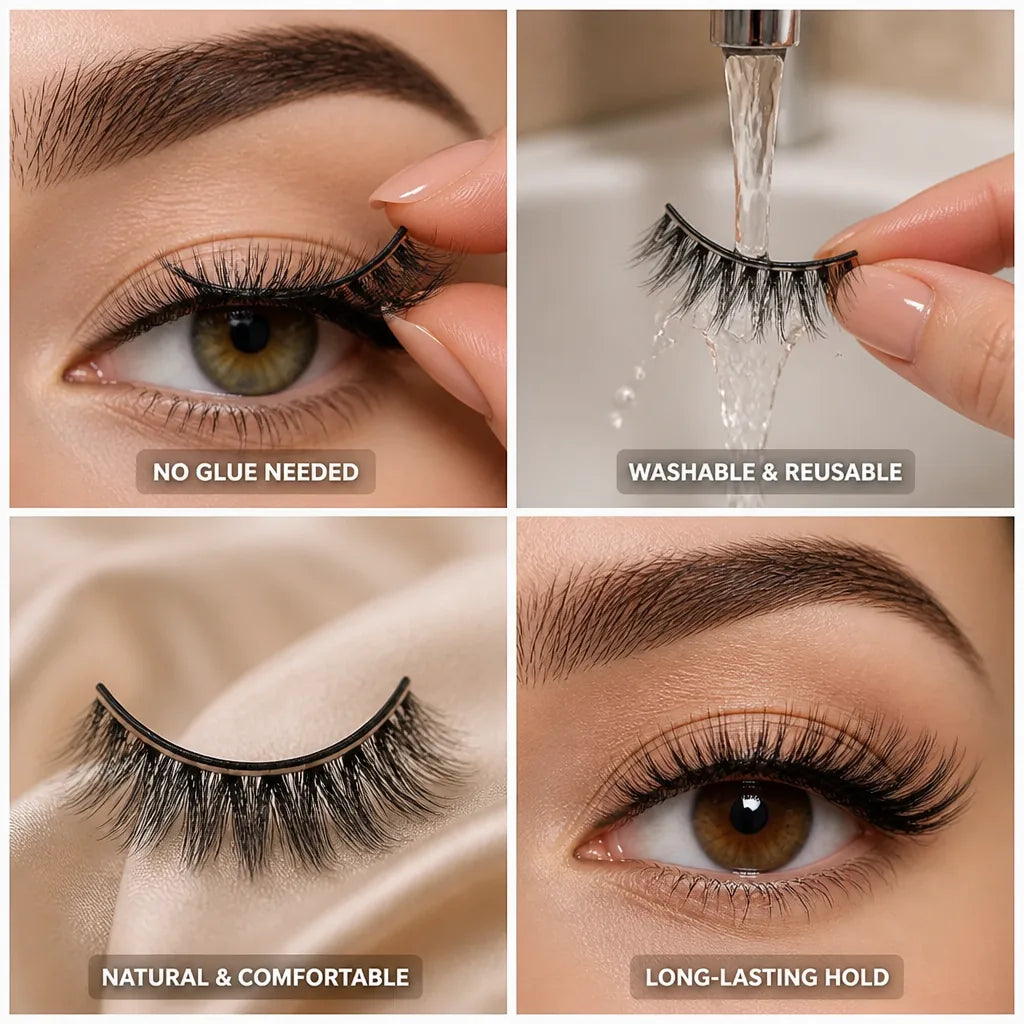 False Eyelashes Self-Adhesive Reusable & Washable