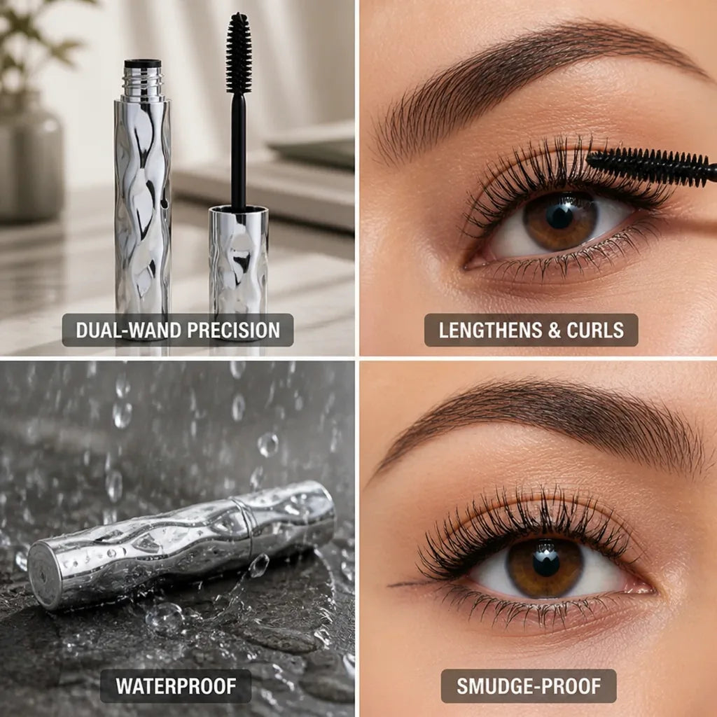 Mascara Dual-Wand Lengthening & Curling Smudge-Proof & Waterproof