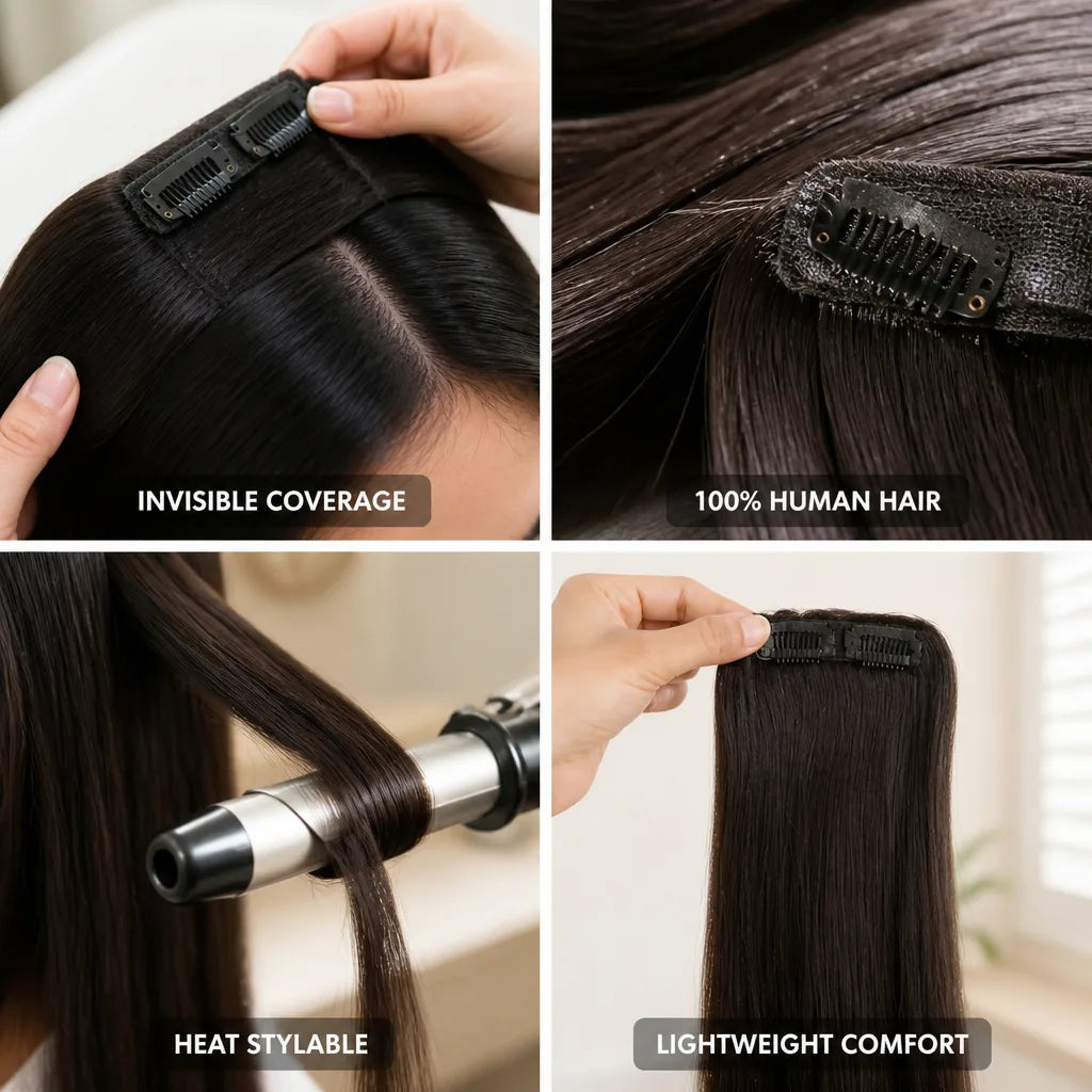 Hair Fill-In Patch Human Remy Clip-In