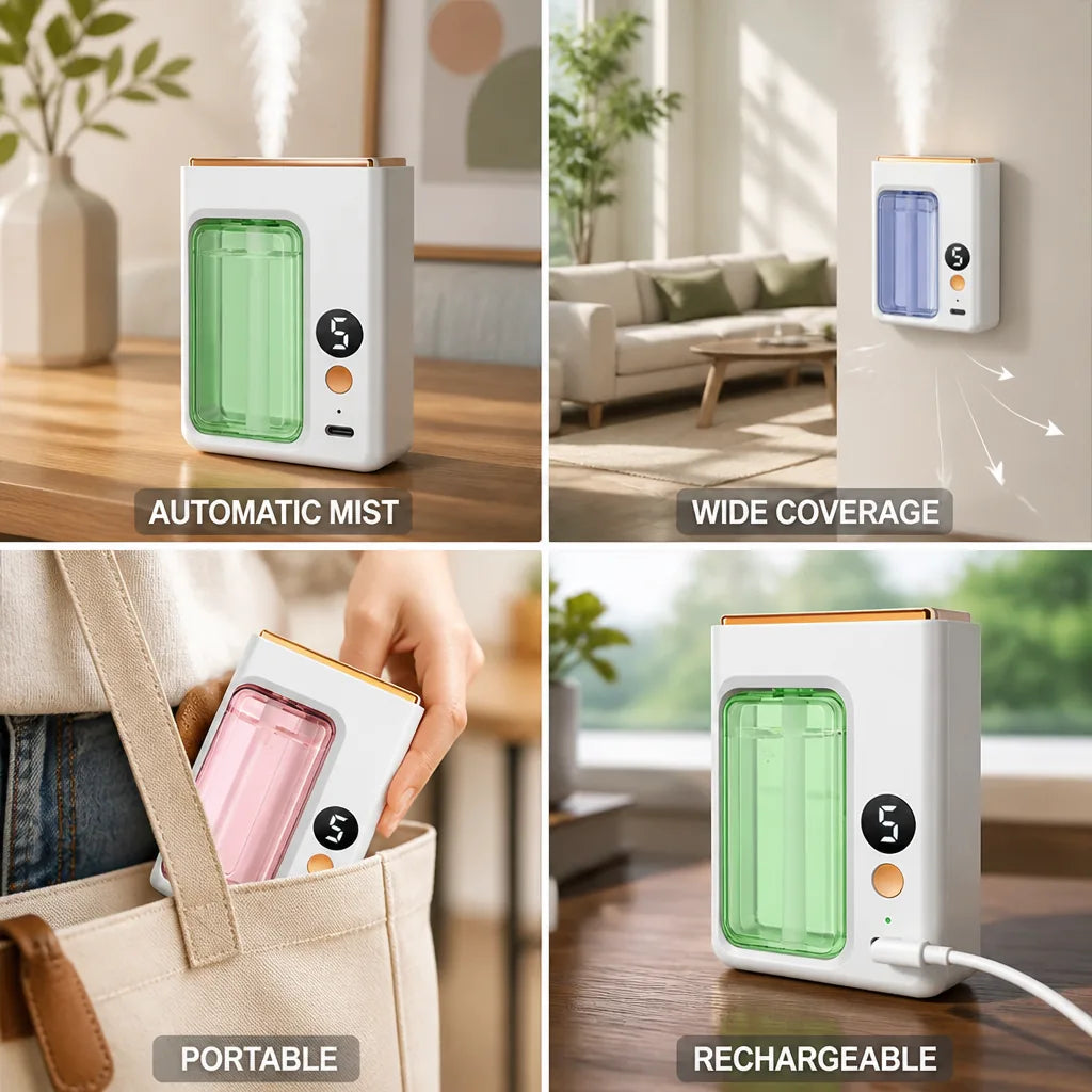 Aroma Diffuser Digital Display Nano-Spray USB Rechargeable