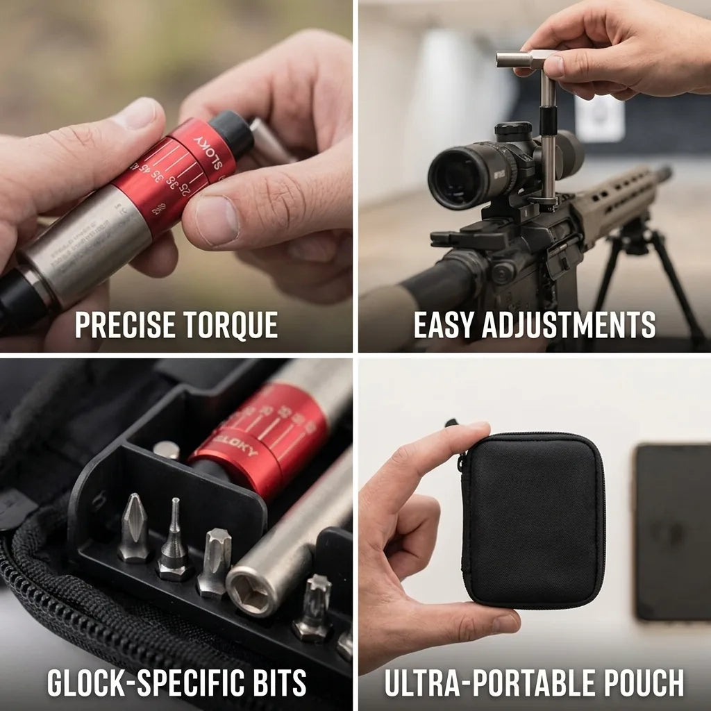 Torque Driver Kit Ratcheting Glock Bit Pack & Pouch