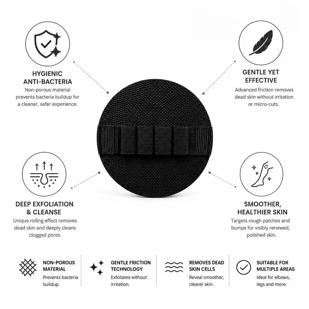 Body Exfoliating Glove Hygienic Non-Porous Gentle Exfoliation