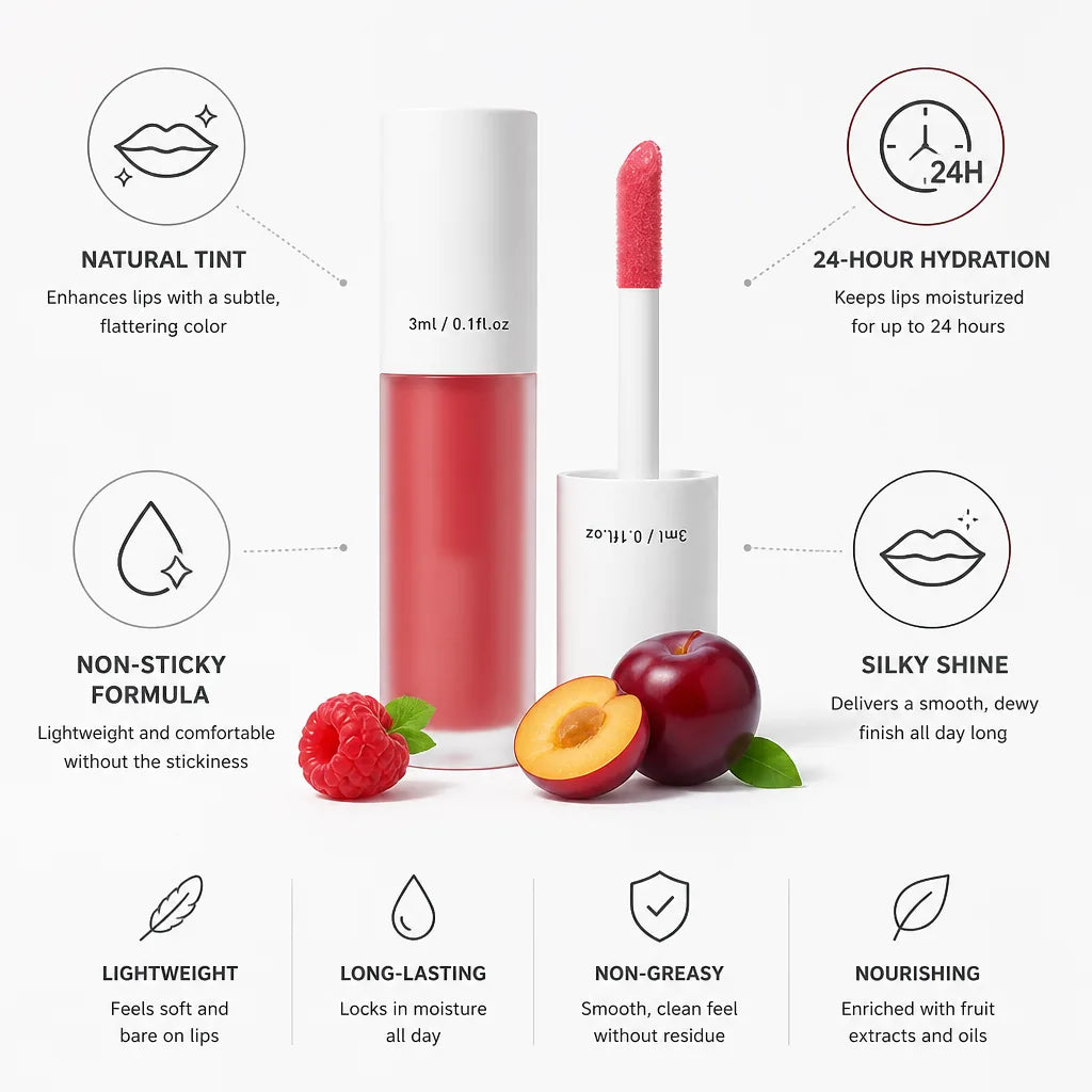 Lip Gloss Tinted 24-Hour Hydration Non-Sticky