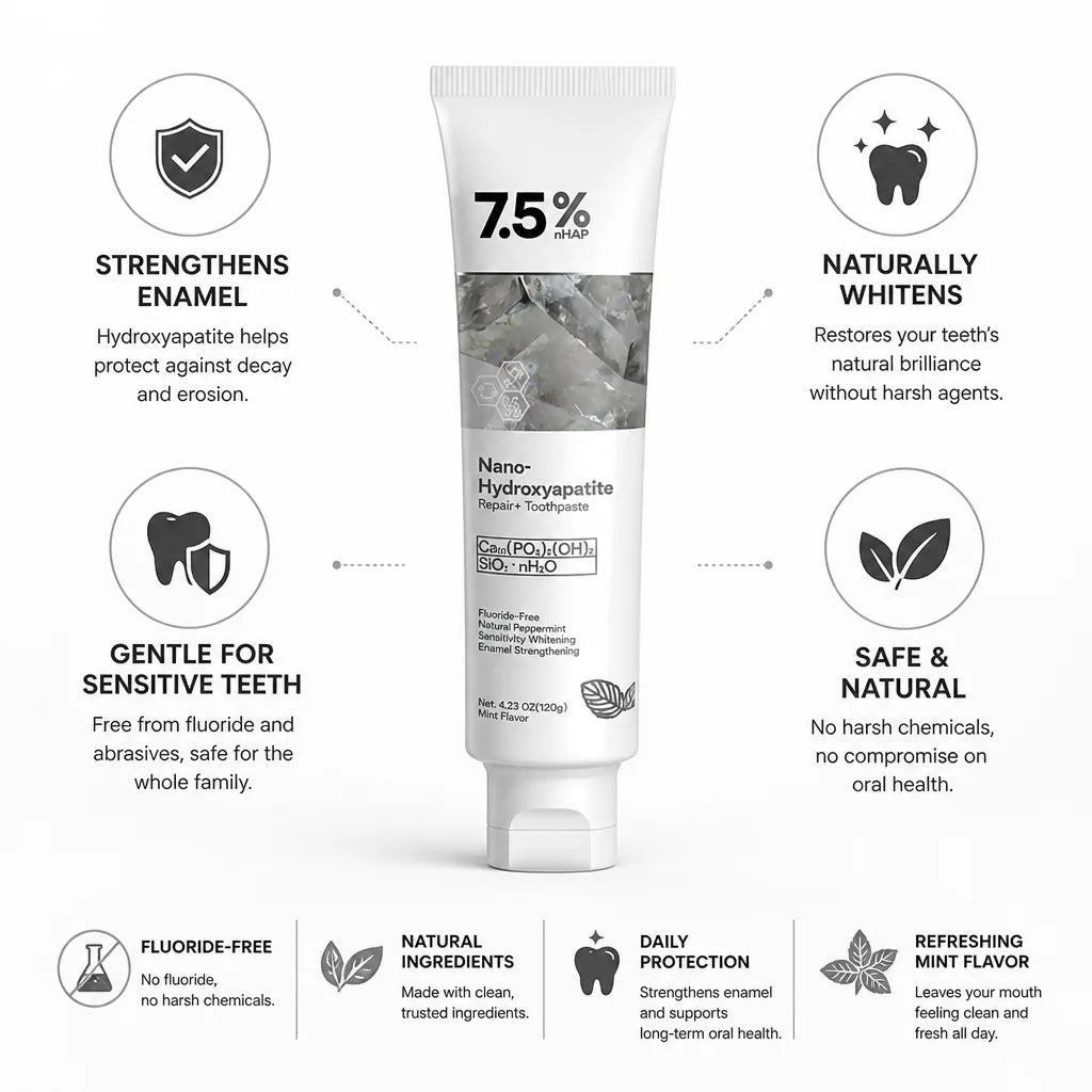 Toothpaste Hydroxyapatite Enamel Repair Fluoride-Free