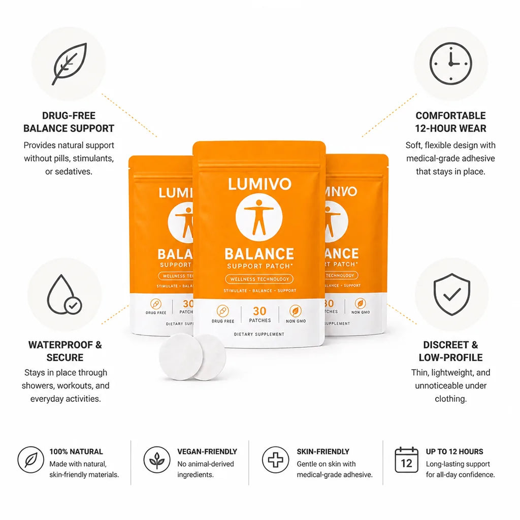 Balance Support Patch Waterproof Medical-Grade Adhesive 12-Hour Wear