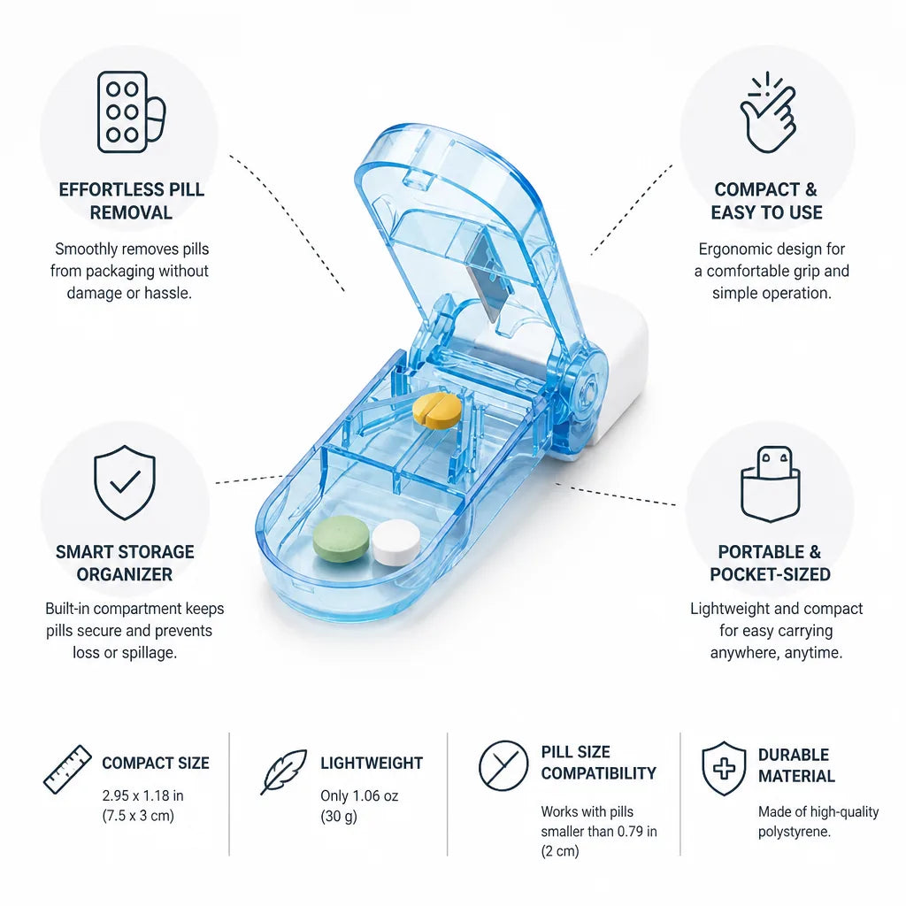 Pill Taker Portable Built-In Organizer