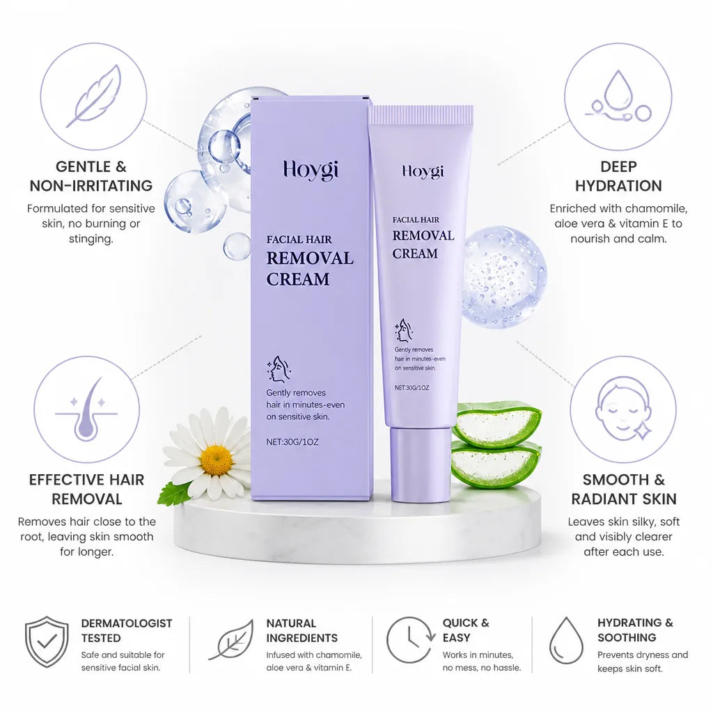 Facial Hair Removal Cream Sensitive Skin Chamomile & Aloe