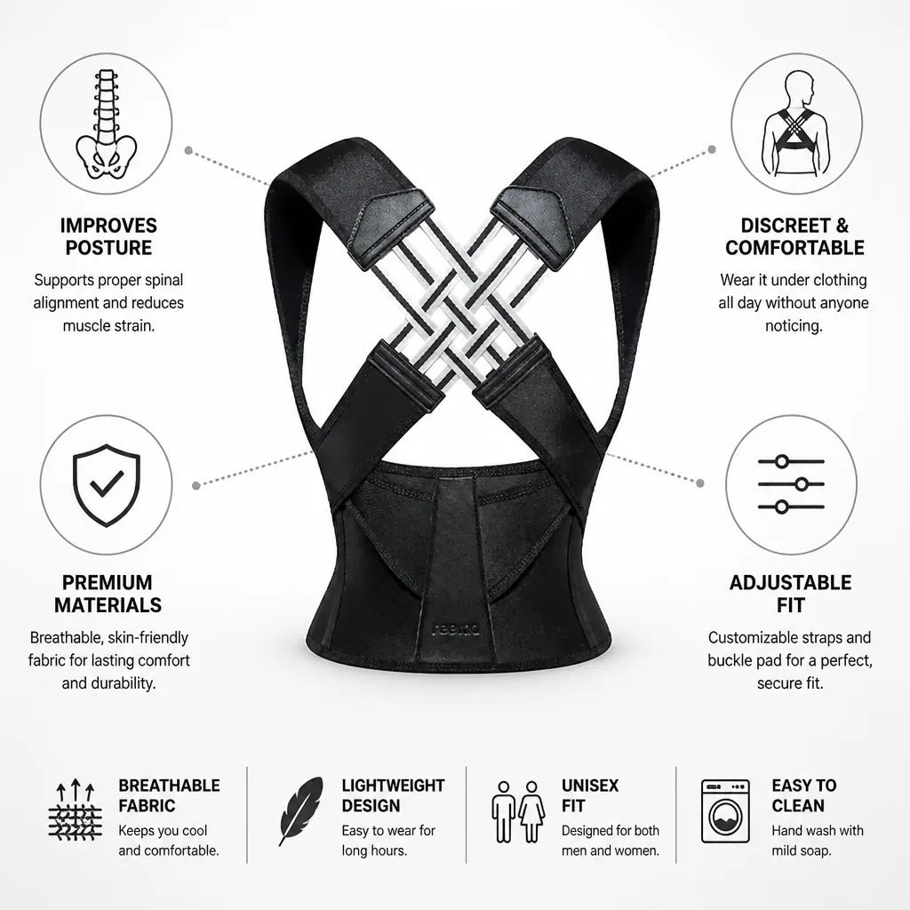 Posture Brace Adjustable Back & Shoulder Support