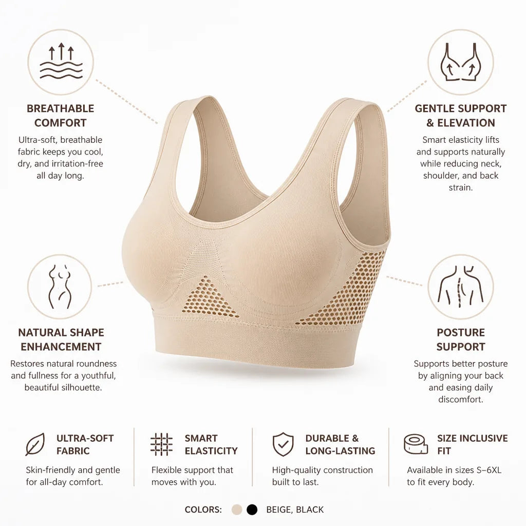 Support Bra Breathable Ultra-Soft Posture Support