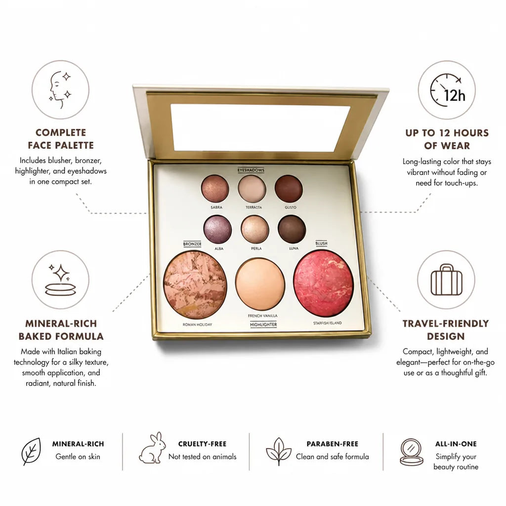 Baked Makeup Palette Mineral 12-Hour Wear