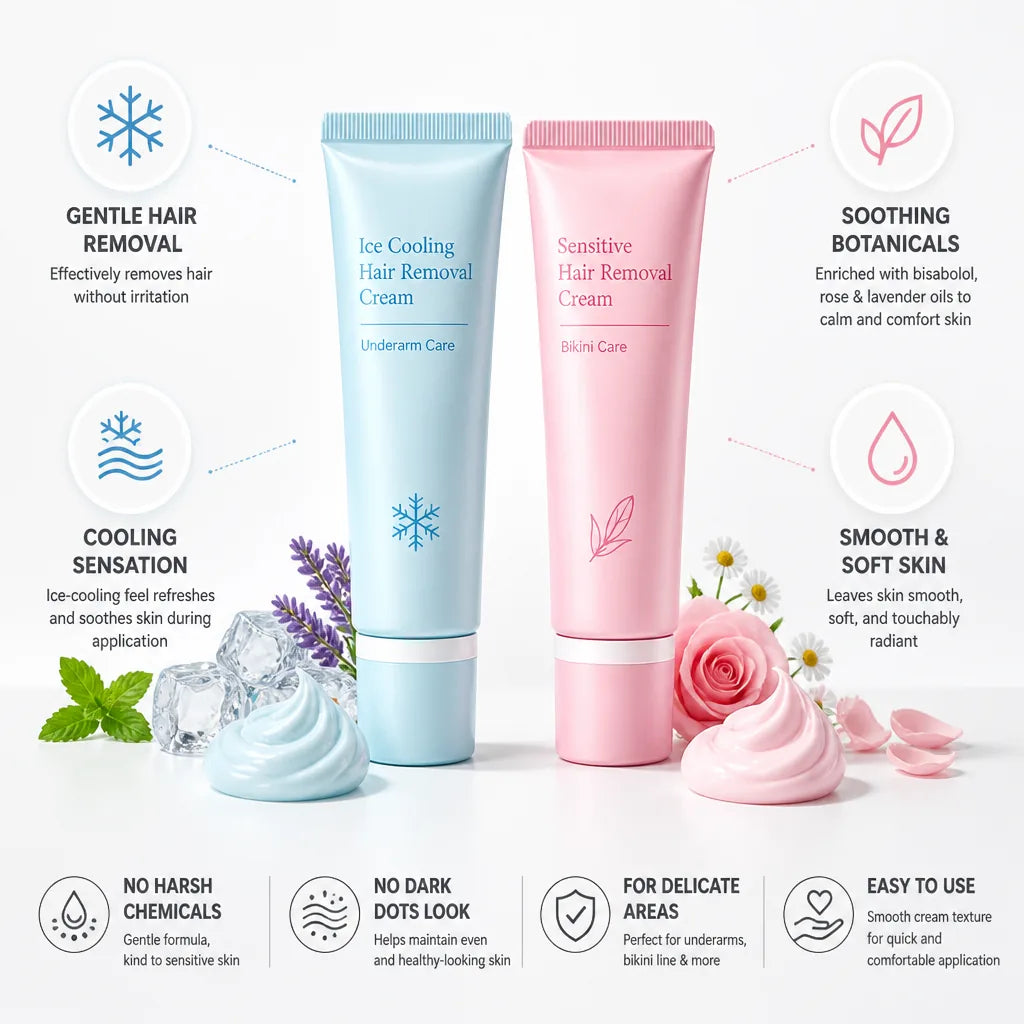 Hair Removal Cream Delicate Areas Soothing Botanicals & Niacinamide