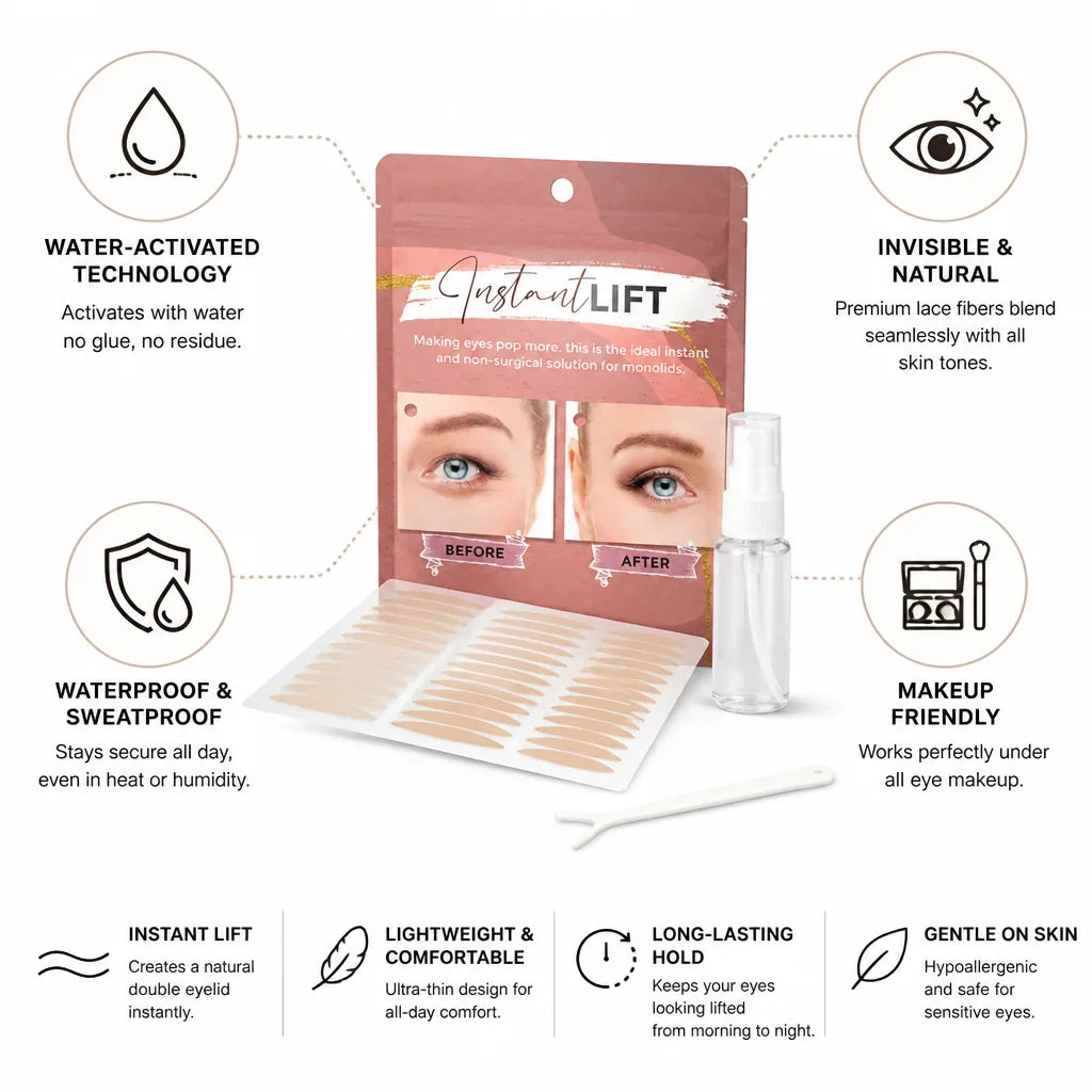 Eyelid Stickers Water-Activated Invisible Lace