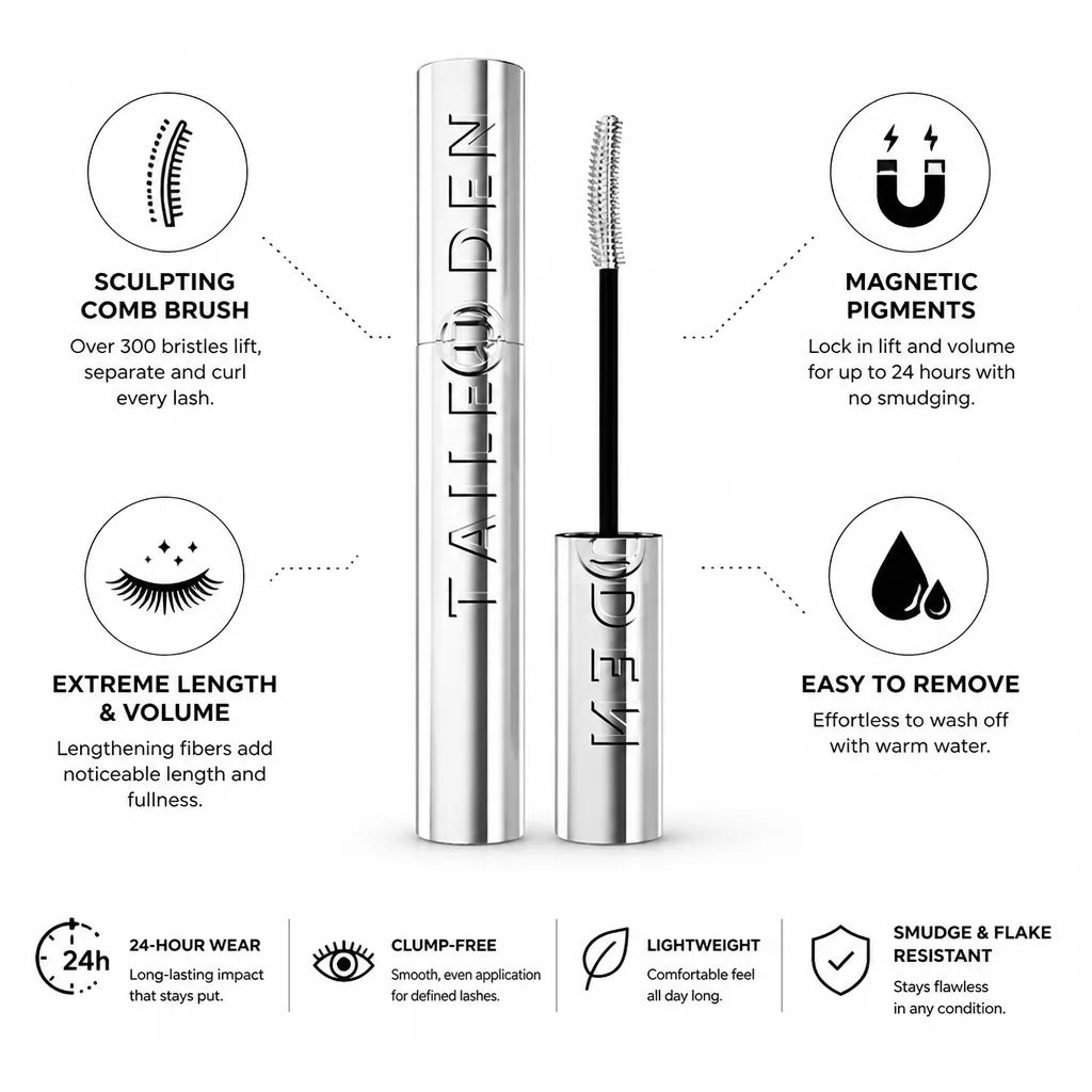 Mascara Washable Magnetic Pigments & Lengthening Fibers