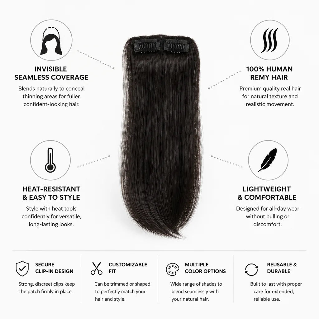 Hair Fill-In Patch Human Remy Clip-In