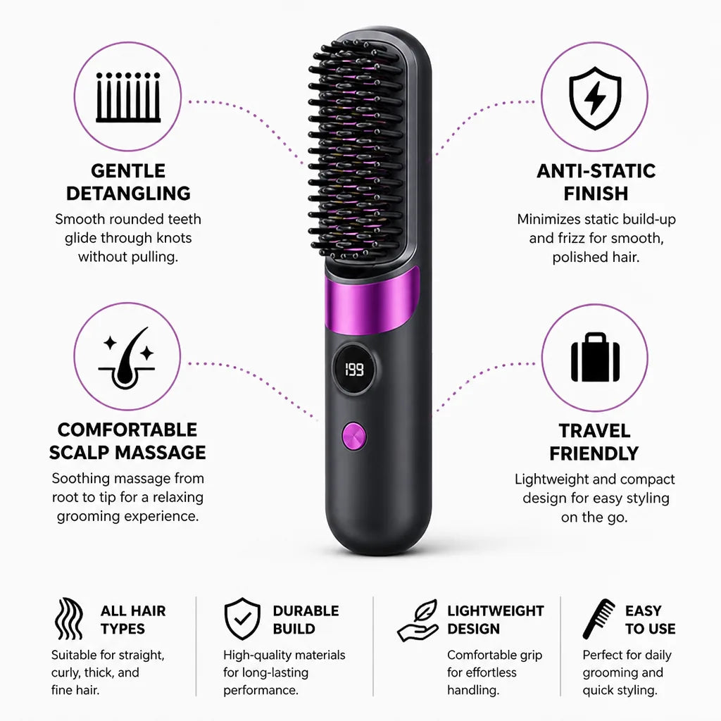 Detangling Comb Rounded Teeth Anti-Static