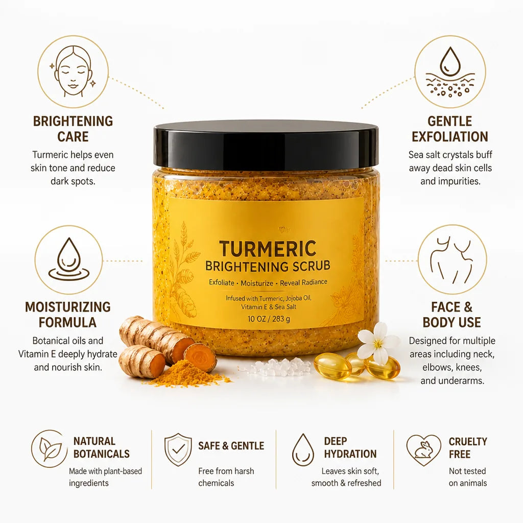 Body Scrub Turmeric Brightening Sea Salt Exfoliant