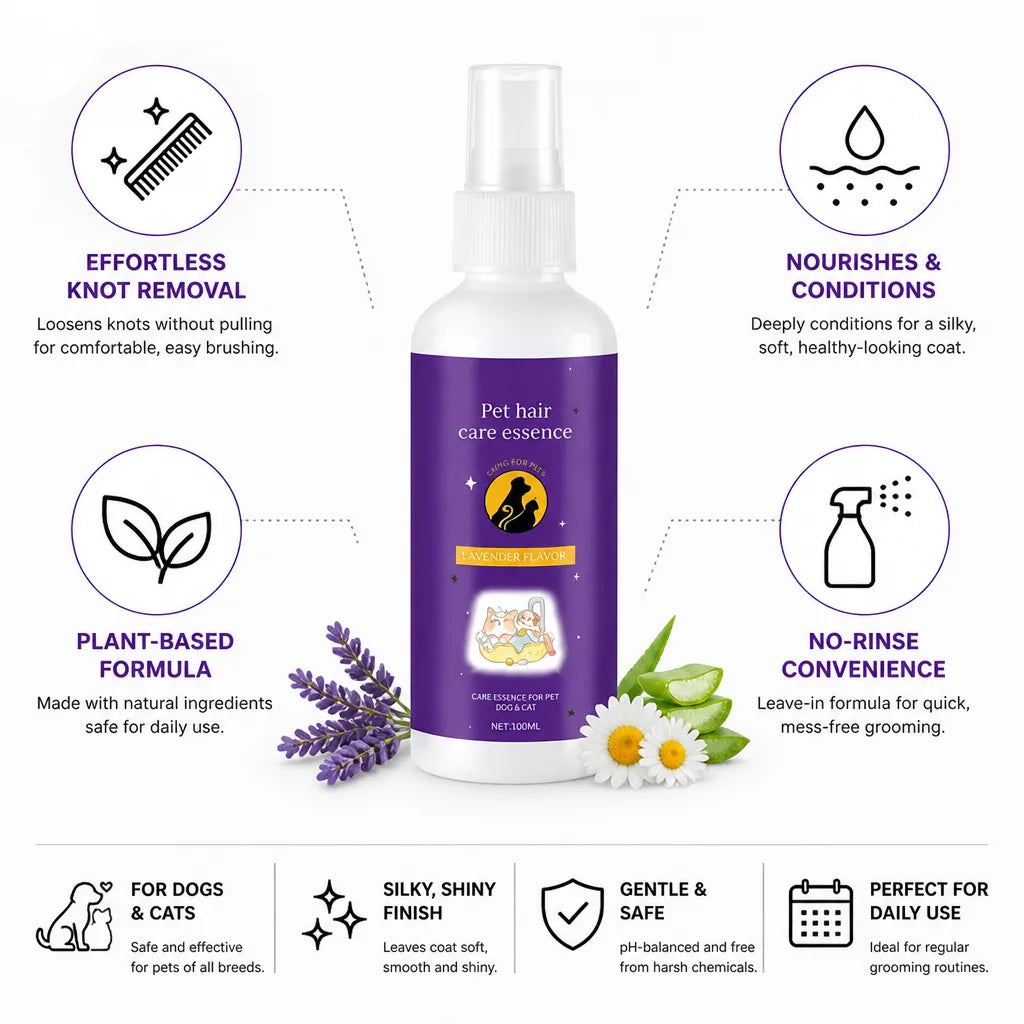 Pet Detangling Spray Knot Release Nourishing Leave-In