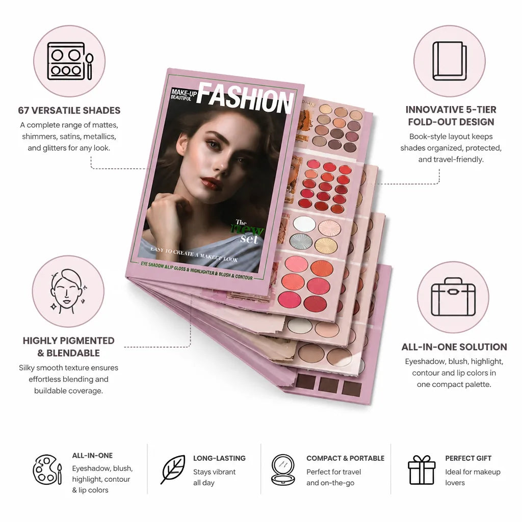 Makeup Palette 67 Shades 5-Tier Fold-Out