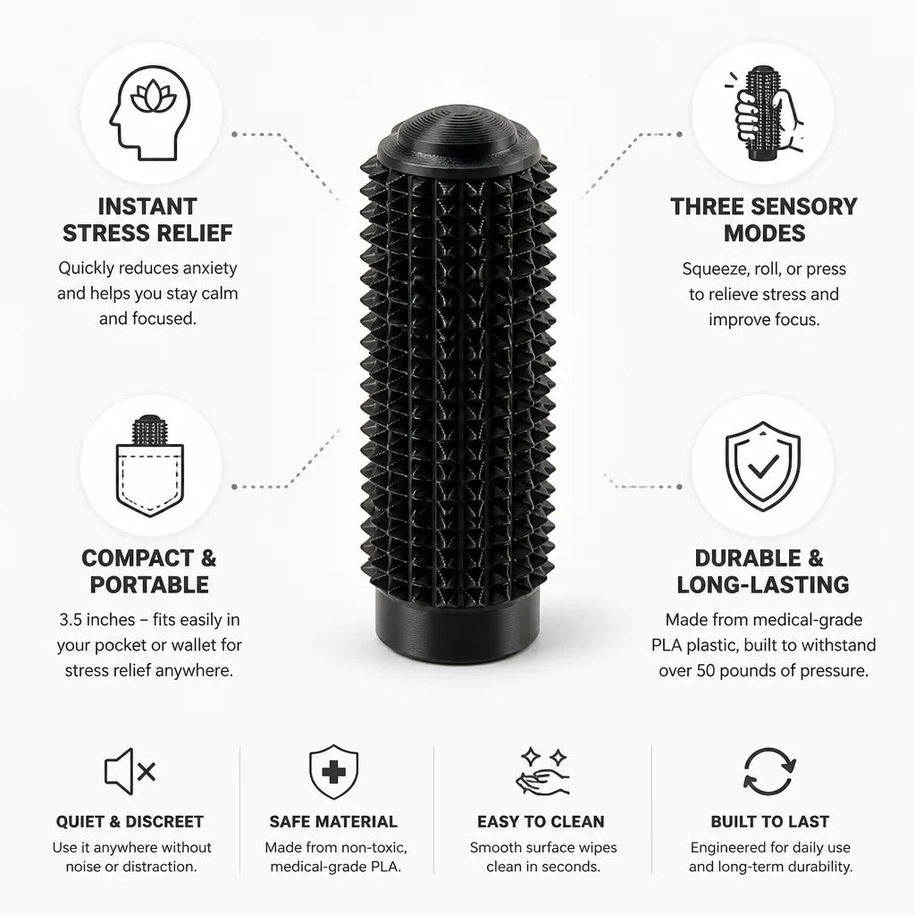 Pocket Stress Reliever Compact & Quiet Three Sensory Modes
