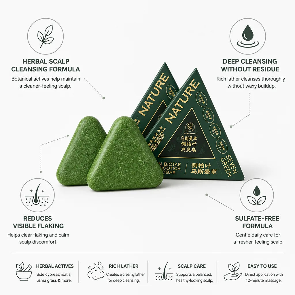 Shampoo Bar Herbal Sulfate-Free Reduces Flaking