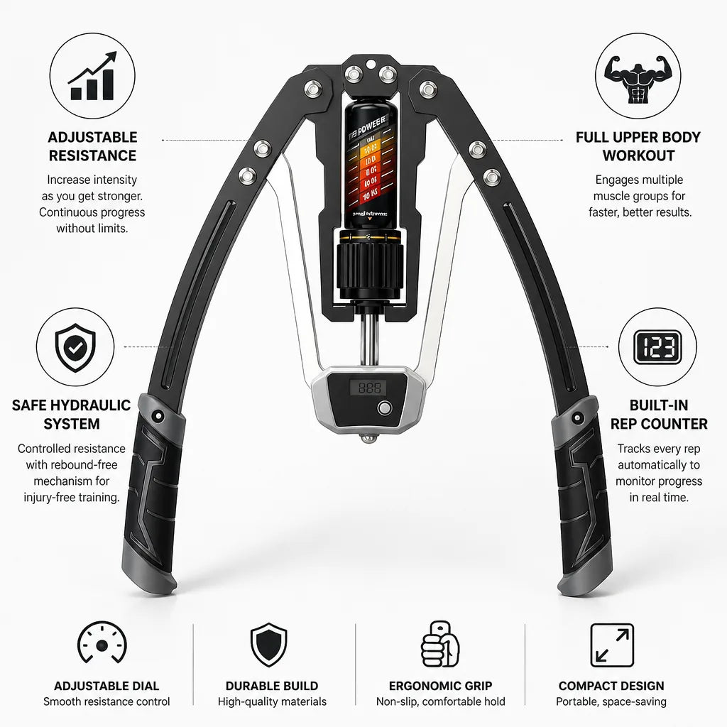 Arm Trainer Adjustable Hydraulic Dial LED Counter