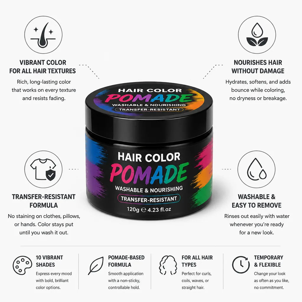 Hair Color Pomade Washable & Nourishing Transfer-Resistant