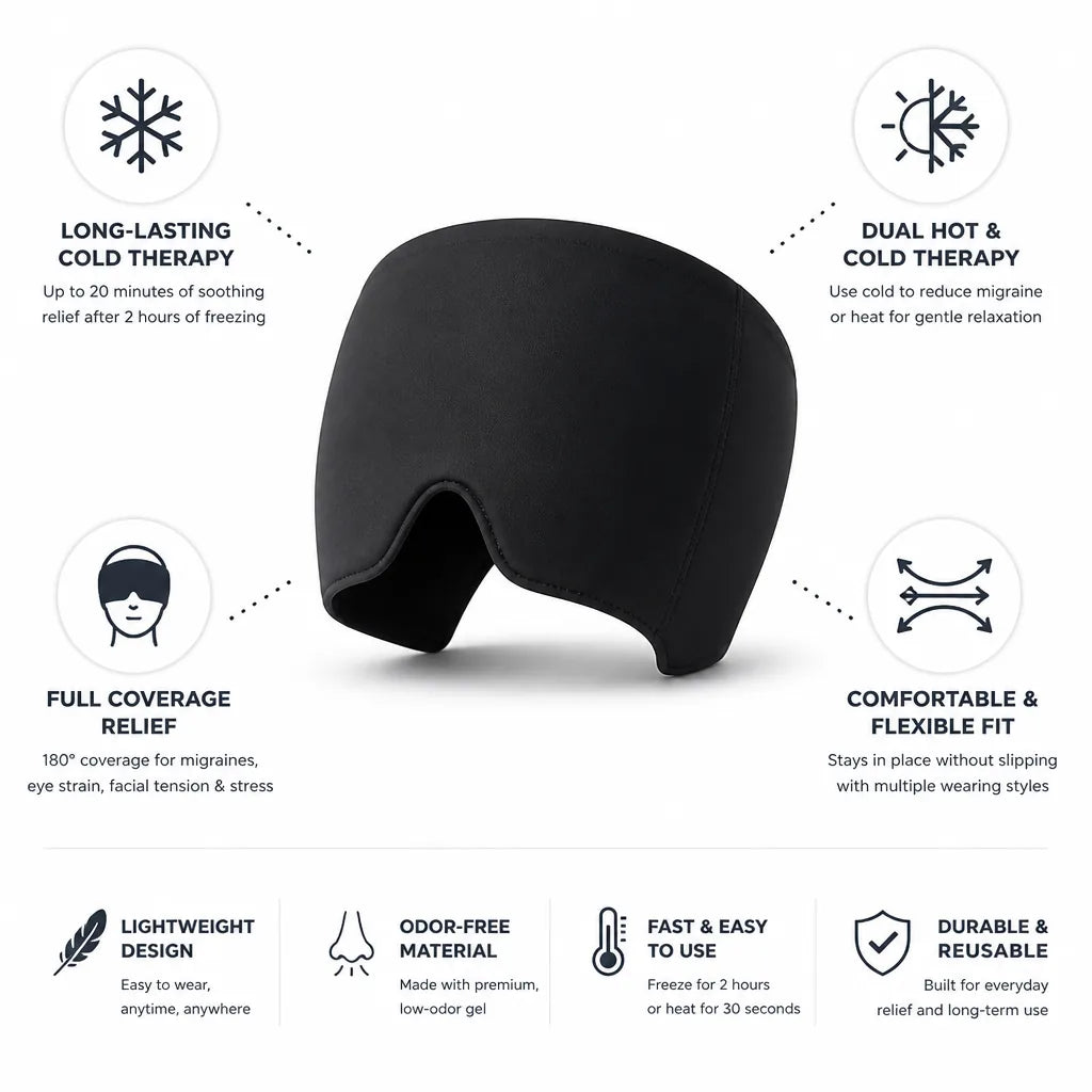 Migraine Relief Cap Hot & Cold Gel Full Coverage