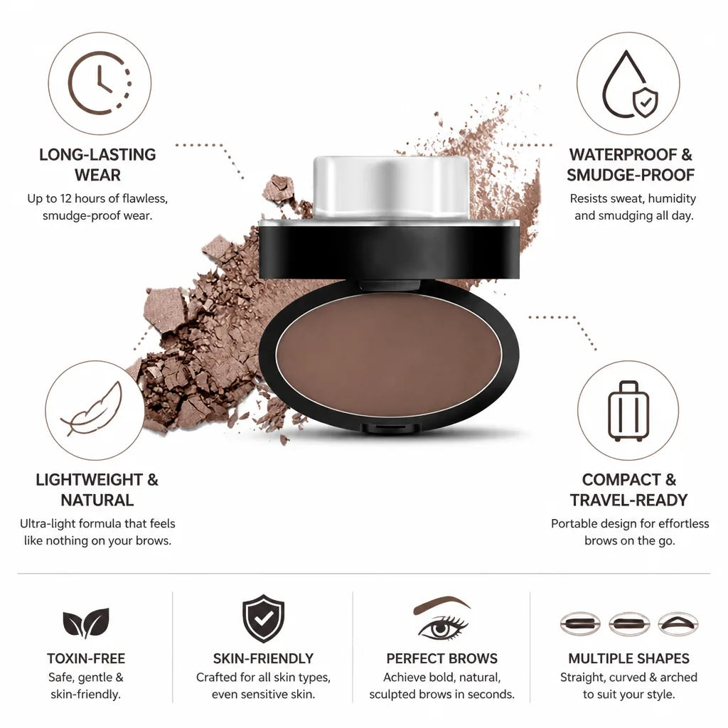 Eyebrow Stamp Kit Smudge-Proof Waterproof Multiple Shapes & Shades