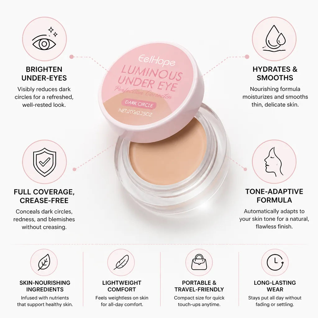 Under Eye Brightening Concealer Tone-Adaptive Full Coverage Crease-Free