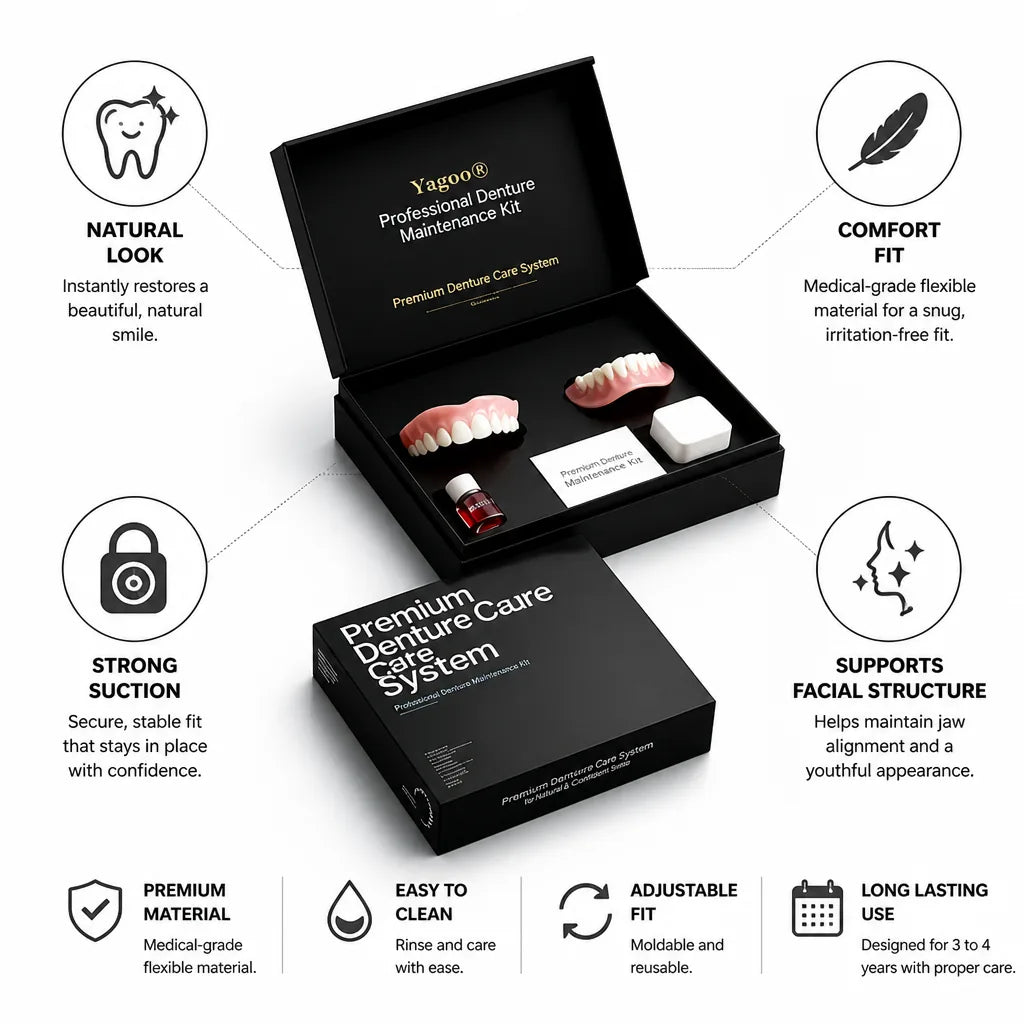 Dentures Custom-Mold Natural-Looking Comfortable Fit
