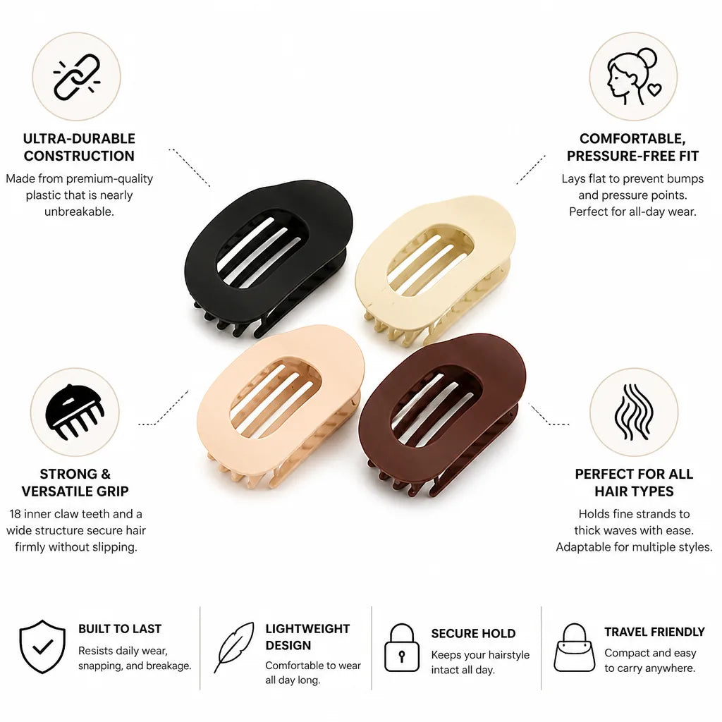 Duckbill Hair Clip Flat & Strong Grip Set of 4