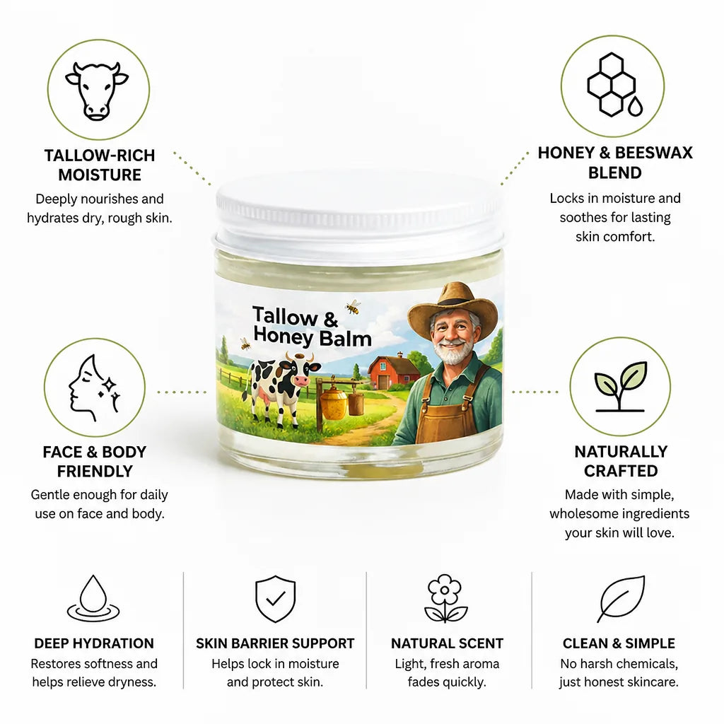 Moisturising Balm Face & Body Grass-Fed Tallow