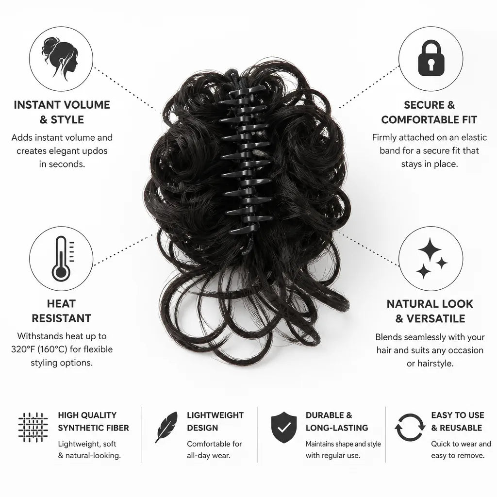Hair Bun Curly Volumizing Heat-Resistant Synthetic