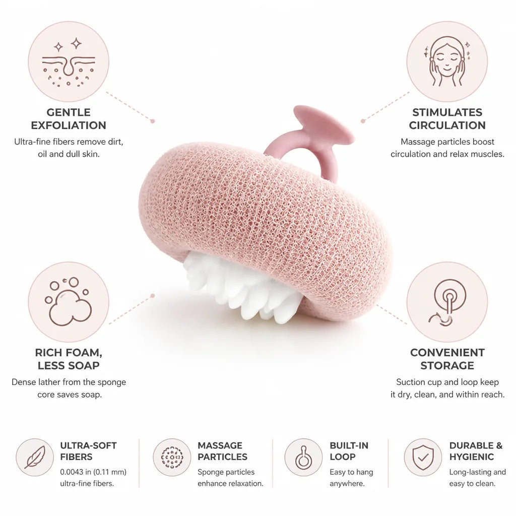 Bath Sponge Sunflower Shape Gentle Exfoliation