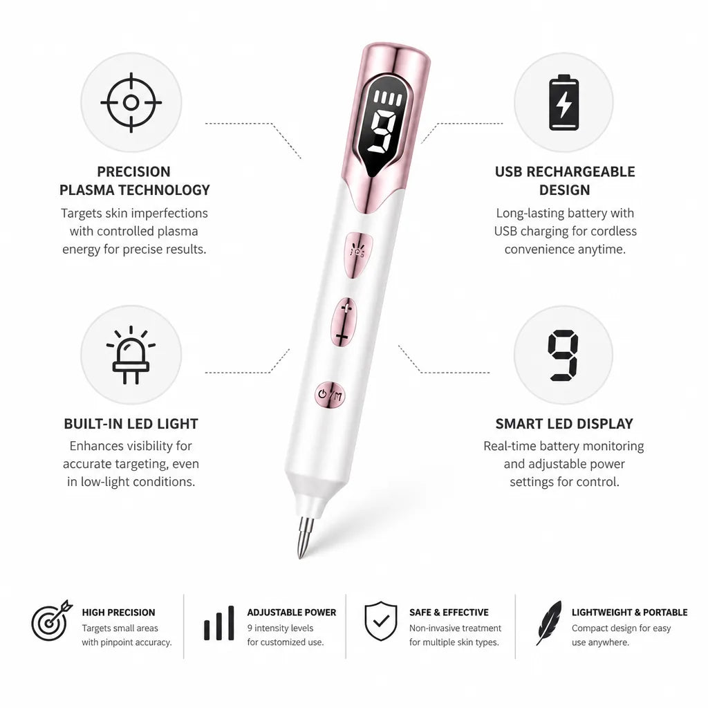 Plasma Skin Pen Precision USB Rechargeable LED Light