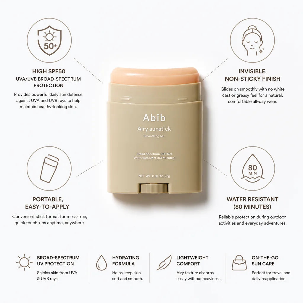 Face Sunscreen Stick SPF50+ Broad-Spectrum Invisible Finish