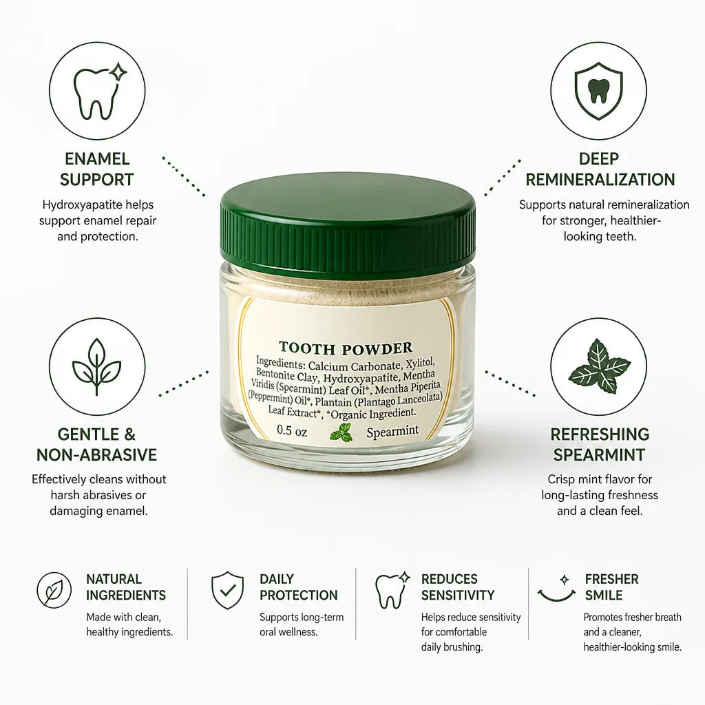 Tooth Powder Hydroxyapatite Enamel Support Spearmint 138g