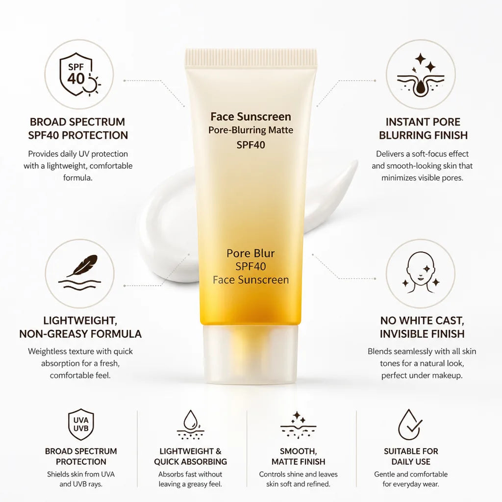 Face Sunscreen Pore-Blurring Matte SPF40