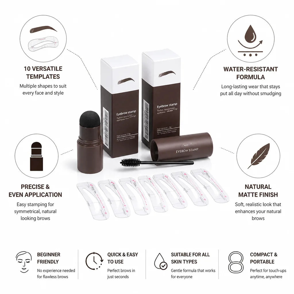 Eyebrow Styling Kit 10 Versatile Templates Water-Resistant