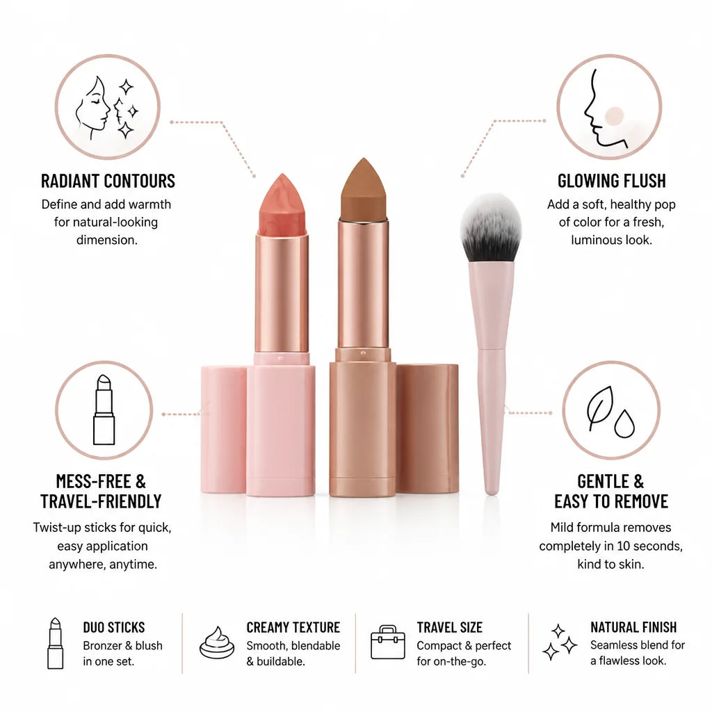 Bronzer & Blush Stick Duo Creamy Twist-Up Travel Size