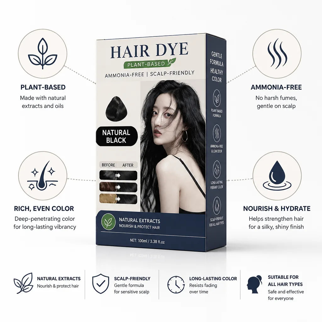 Hair Dye Plant-Based Ammonia-Free Scalp-Friendly