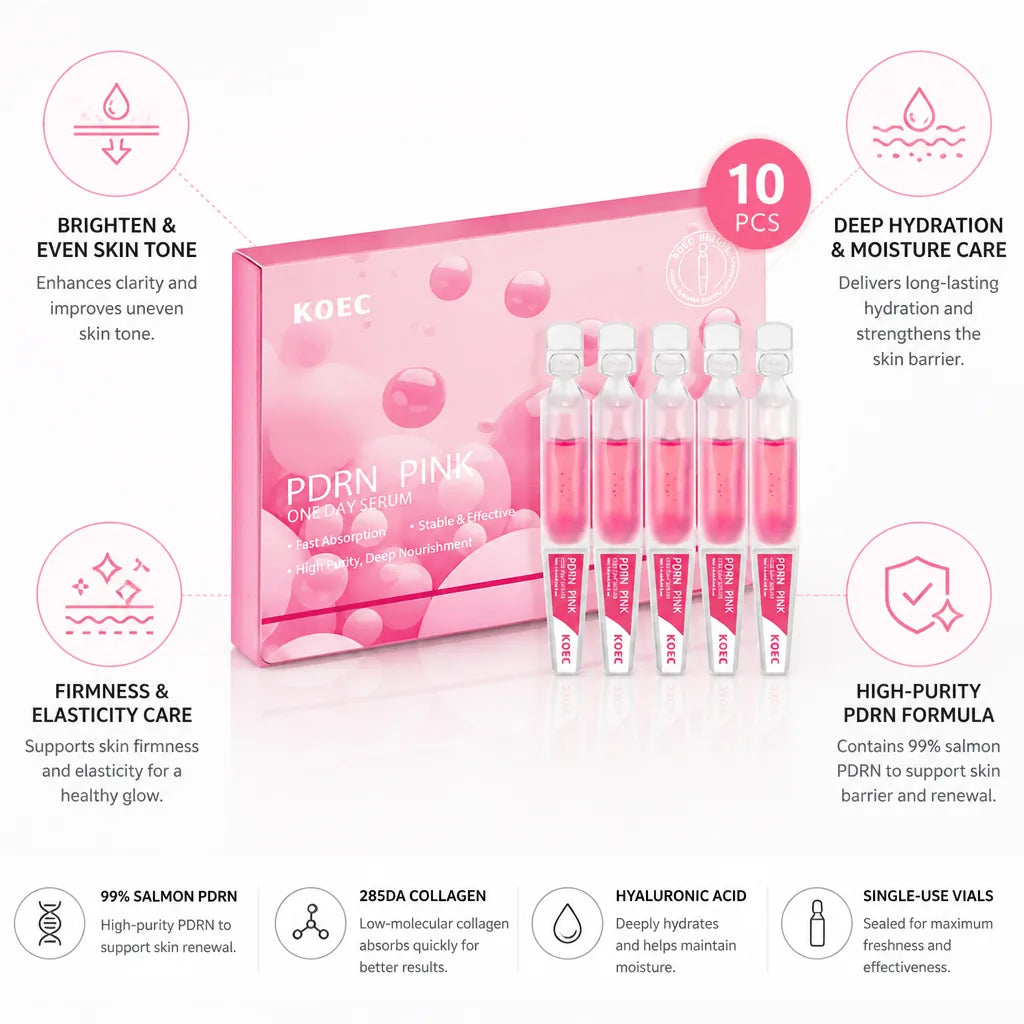 Facial Ampoule Salmon PDRN Hyaluronic Acid Set of 10