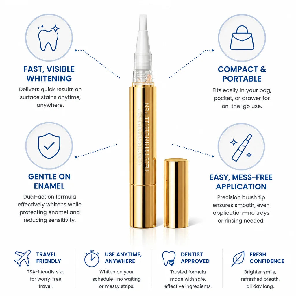 Teeth Whitening Pen Gentle Dual Action Travel Size