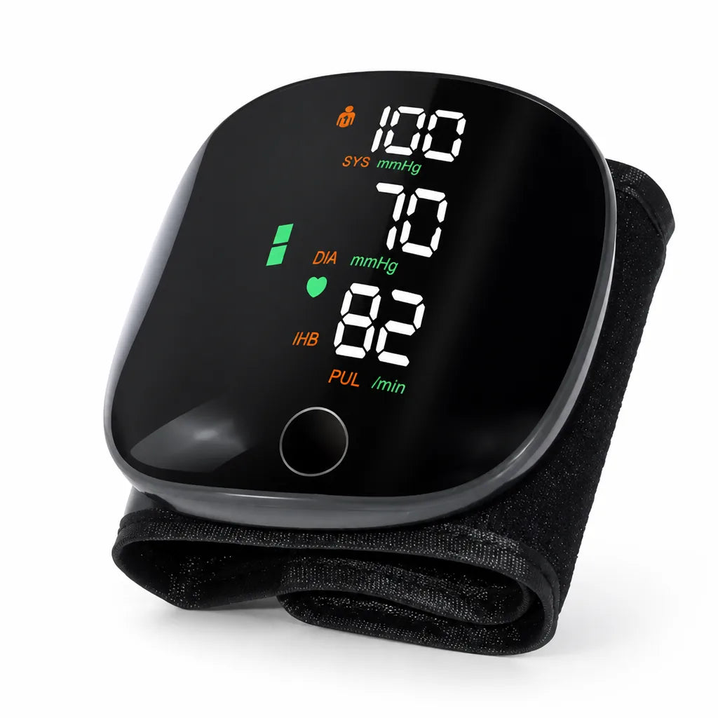 Wrist Blood Pressure Monitor Voice-Guided One-Touch Rechargeable