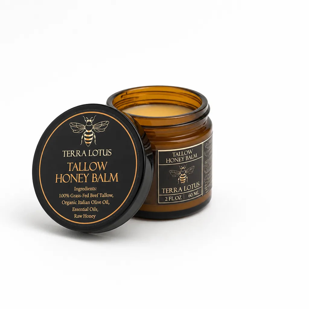 Tallow Balm Grass-Fed Beef Tallow Raw Honey 60ml