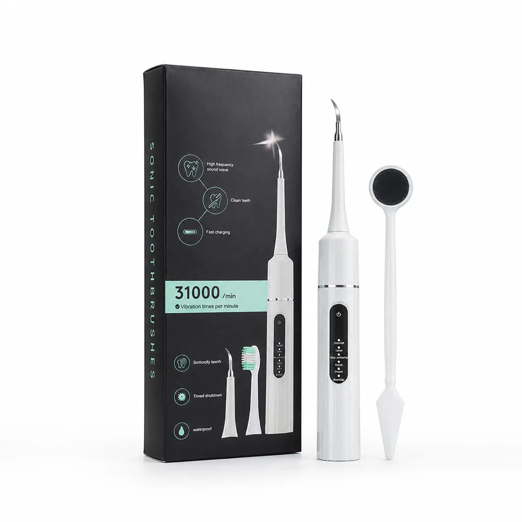Ultrasonic Teeth Cleaner Dual-Head Brush & Scaler 40,000 Vibrations